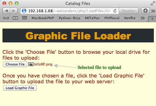 Figure 1: Selecting and calling PHP Script